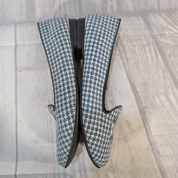 Martine Sitbon Black Lonely Shoes Blue Houndstooth Smoking Slippers - Picture 6 of 9